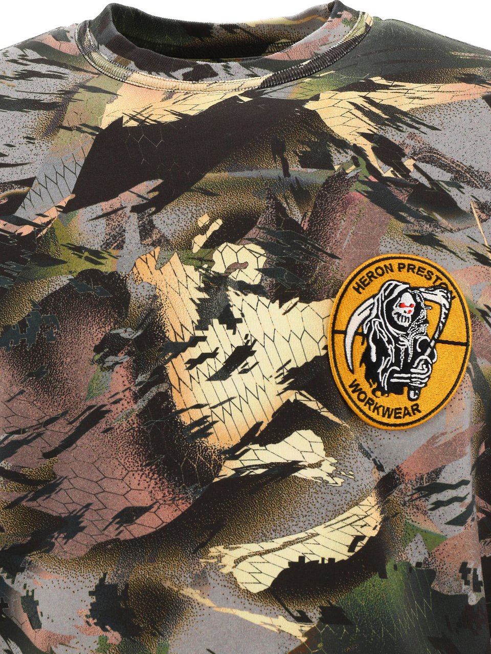 Heron Preston "Camo Flaming" t-shirt Groen