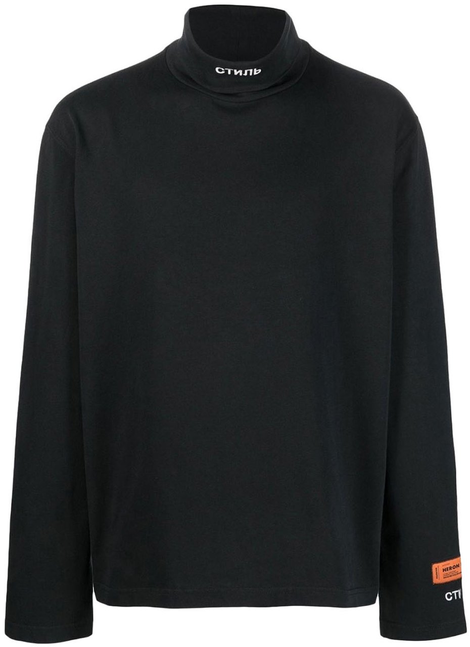 Heron Preston Nf Ctnmb Logo Rollneck T-shirt Zwart