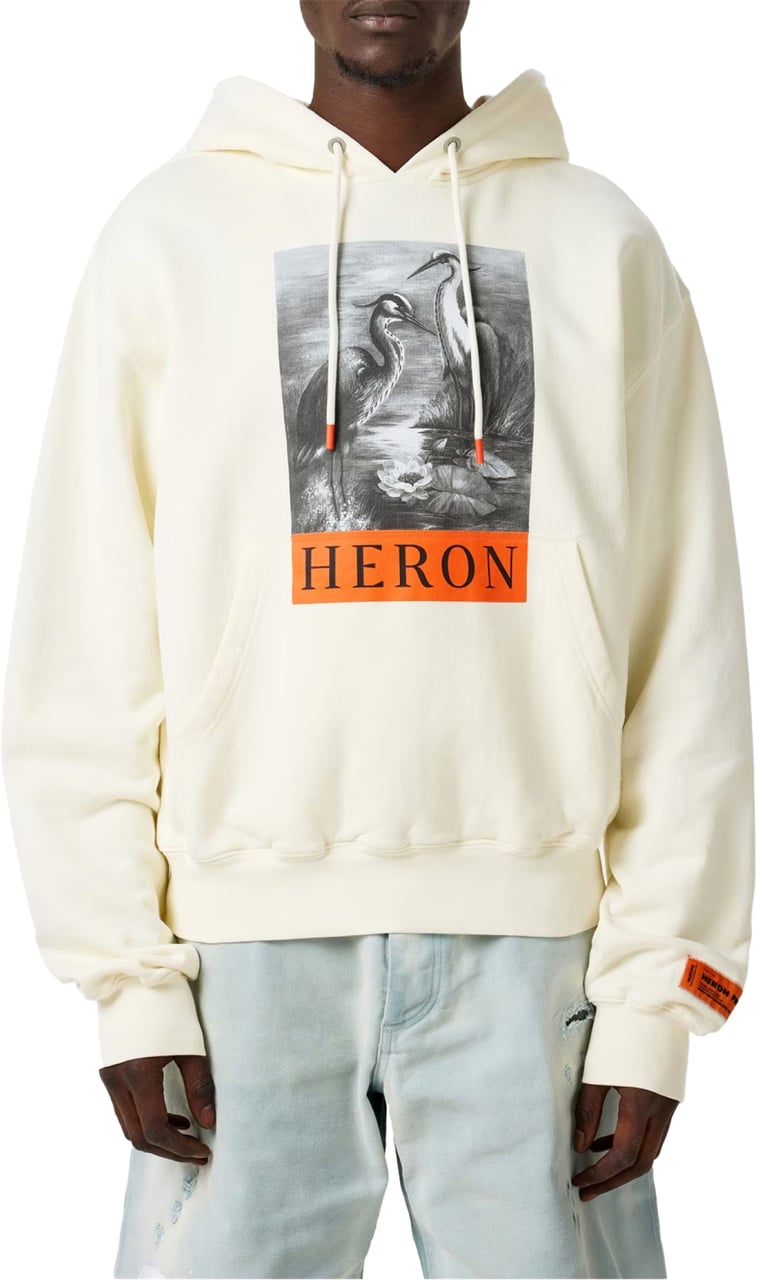 Heron Preston Bw Heron Logo Hoodie Wit