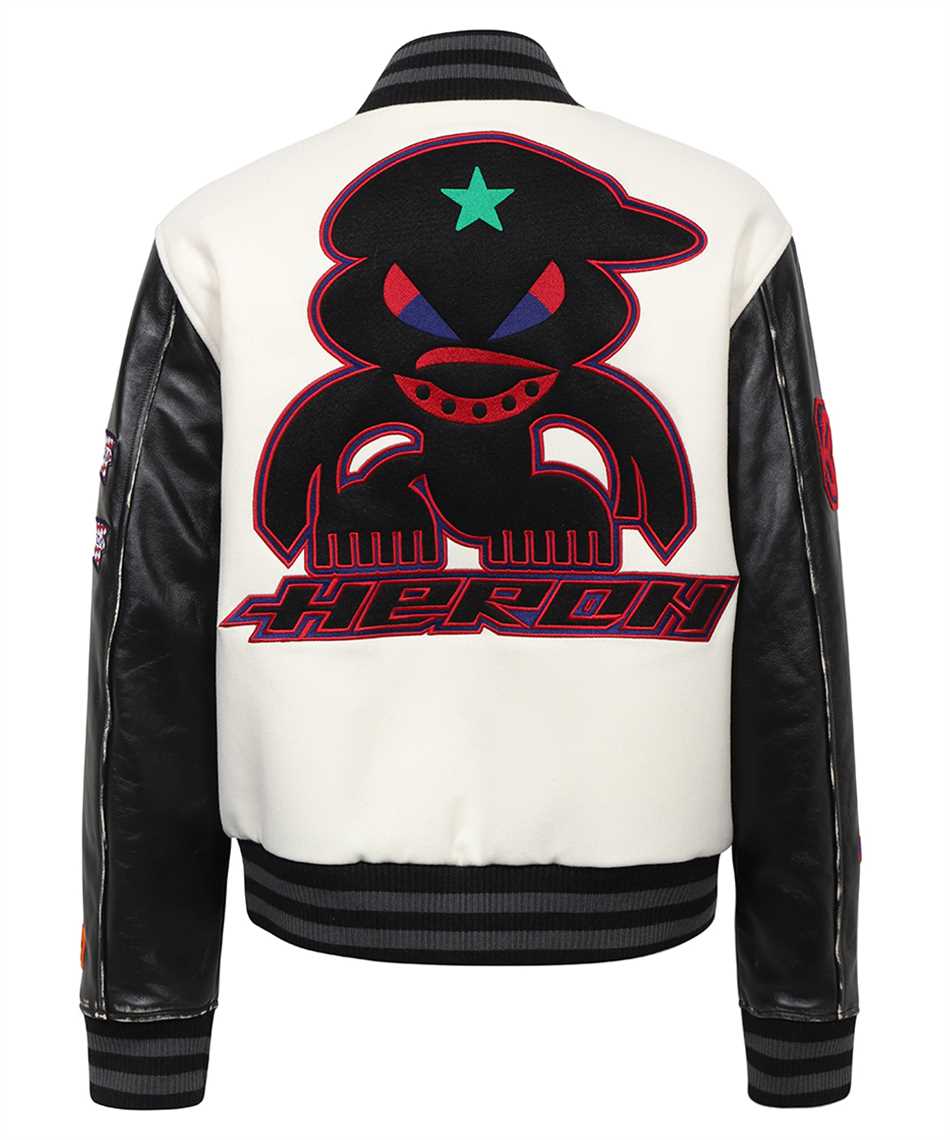 Heron Preston Embroidered bomber jacket with appliqué Rood