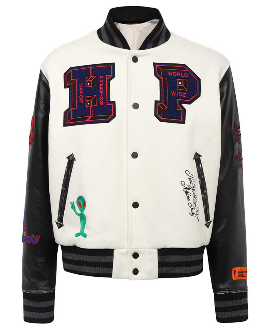 Heron Preston Embroidered bomber jacket with appliqué Rood