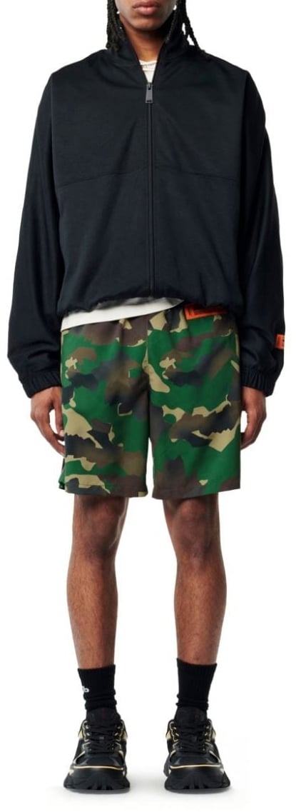 Heron Preston Camouflage Logo Patch Swim Shorts Groen