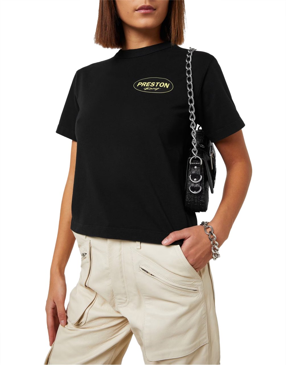 Heron Preston Preston Racing Logo T-shirt Zwart