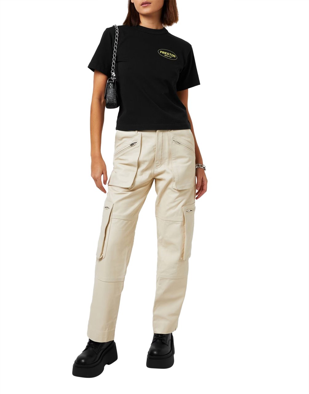 Heron Preston Preston Racing Logo T-shirt Zwart