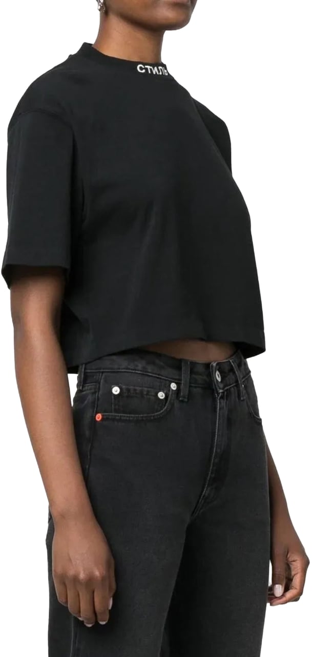 Heron Preston Nf Ctnmb Logo Crop T-shirt Zwart