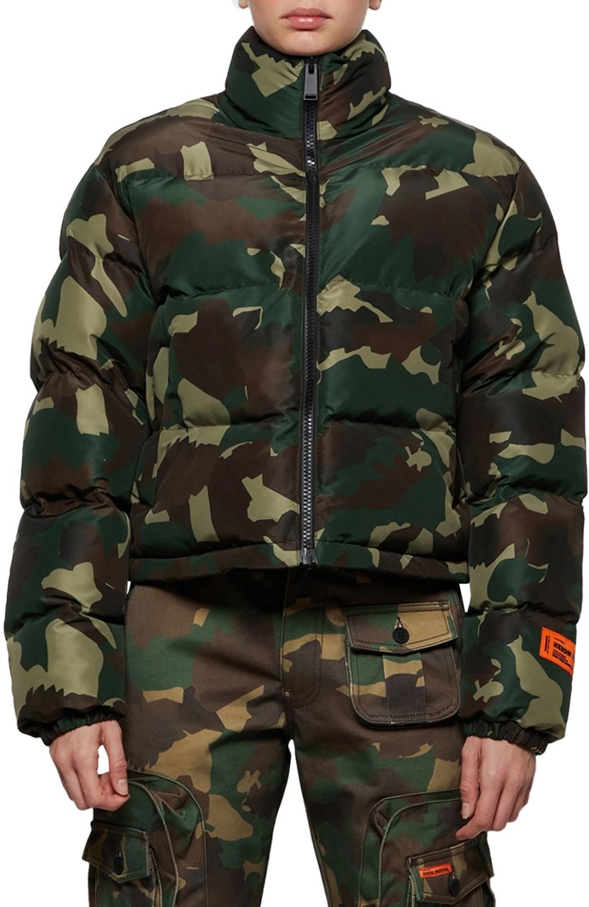 Heron Preston Nylon Camo Puffer Jacket Groen