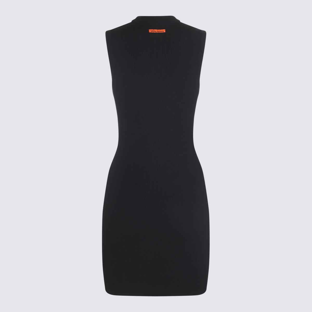 Heron Preston Sleeveless Black Mini Dress With High Neckline And Iconic Logo Zwart