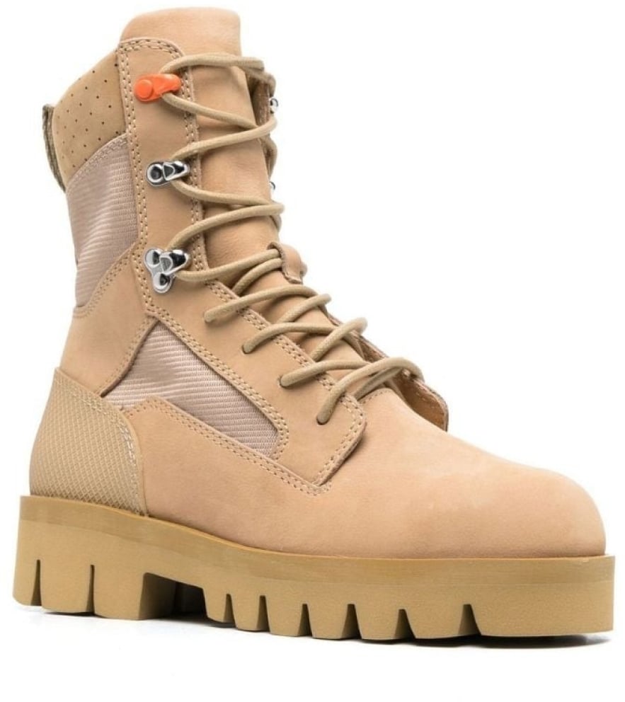 Heron Preston Lace-up Military Boots Beige