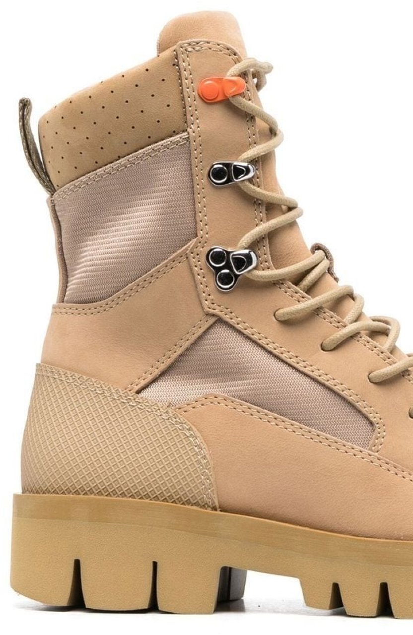 Heron Preston Lace-up Military Boots Beige