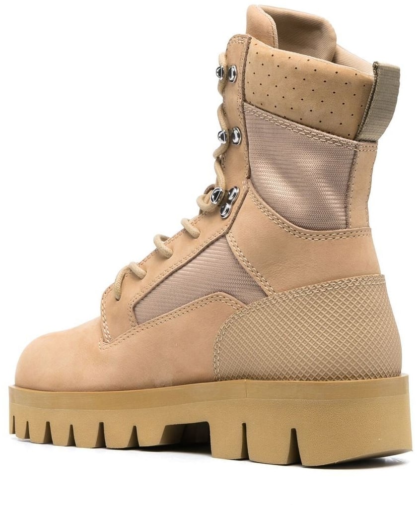 Heron Preston Lace-up Military Boots Beige