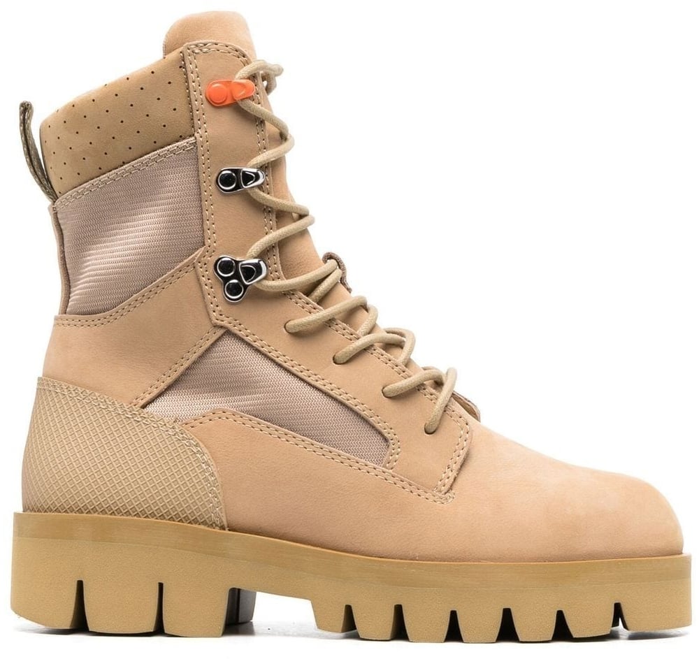 Heron Preston Lace-up Military Boots Beige