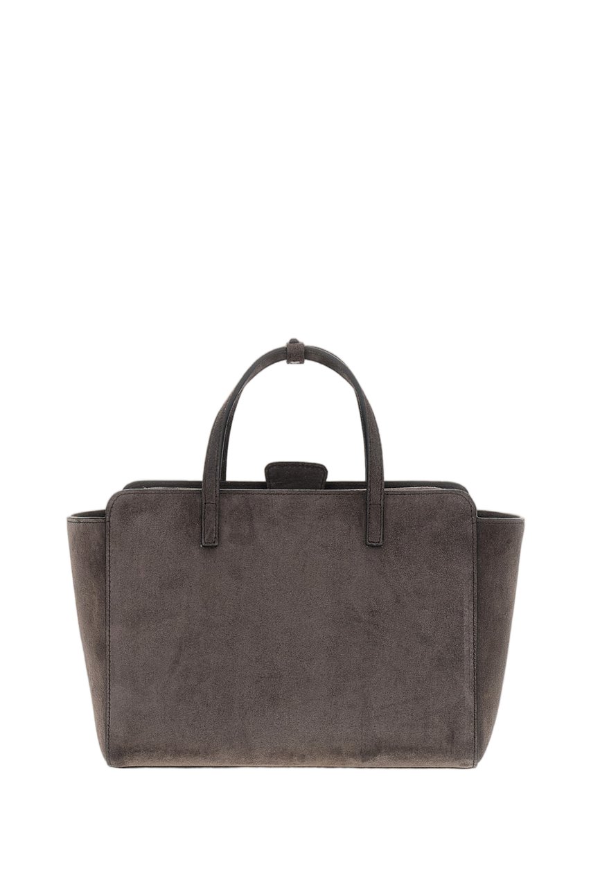 Hidesins Grey Flap M Suede Shoulder Bag Grijs