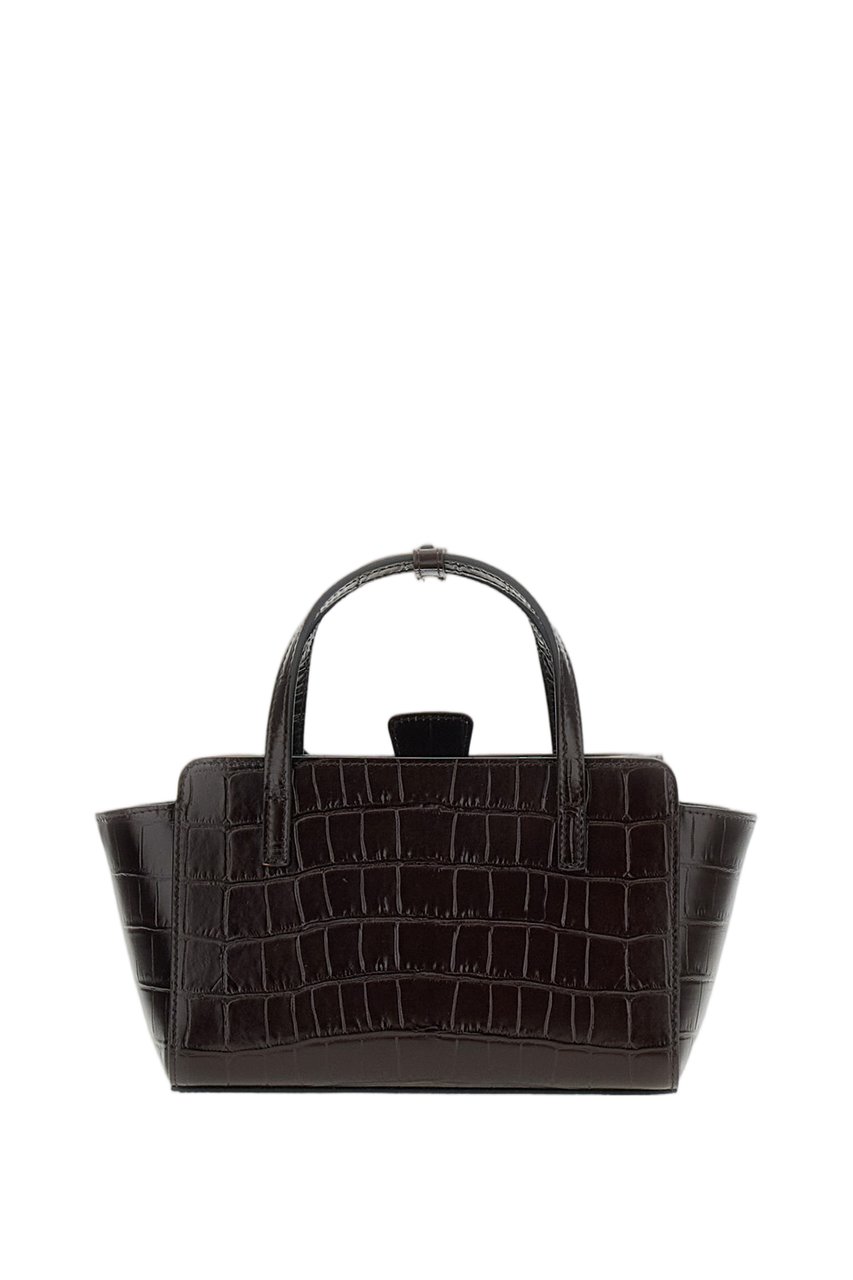 Hidesins Brown Croc-Effect Leather Crossbody Bag Bruin