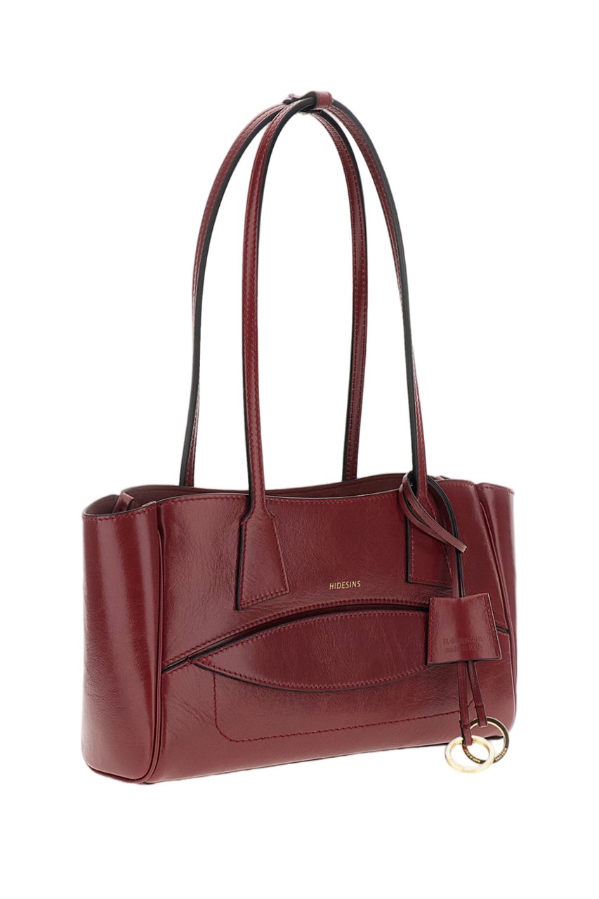 Hidesins Red Shopper S Brushed Leather Shoulder Bag Rood