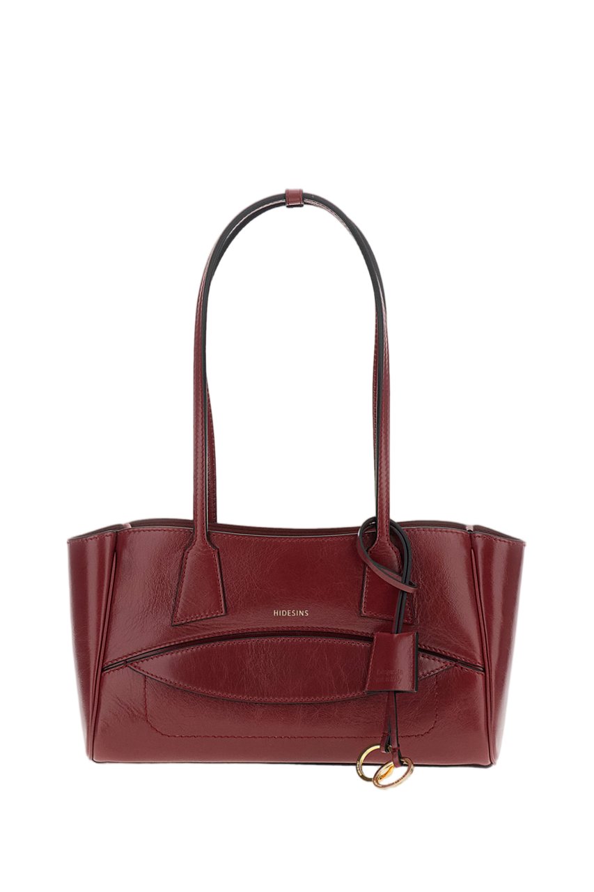 Hidesins Red Shopper S Brushed Leather Shoulder Bag Rood