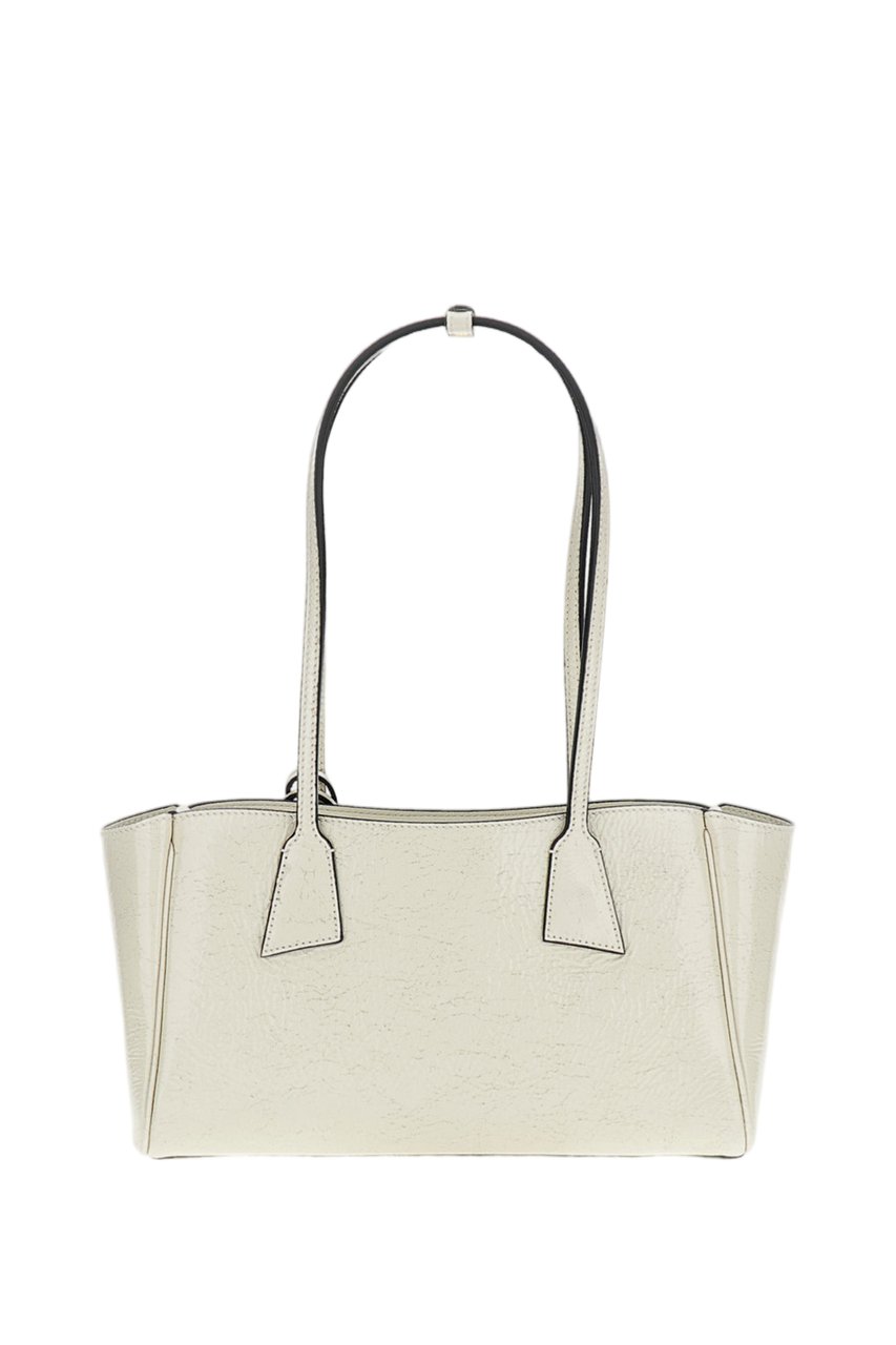 Hidesins White Shopper S Glossy Leather Shoulder Bag Wit