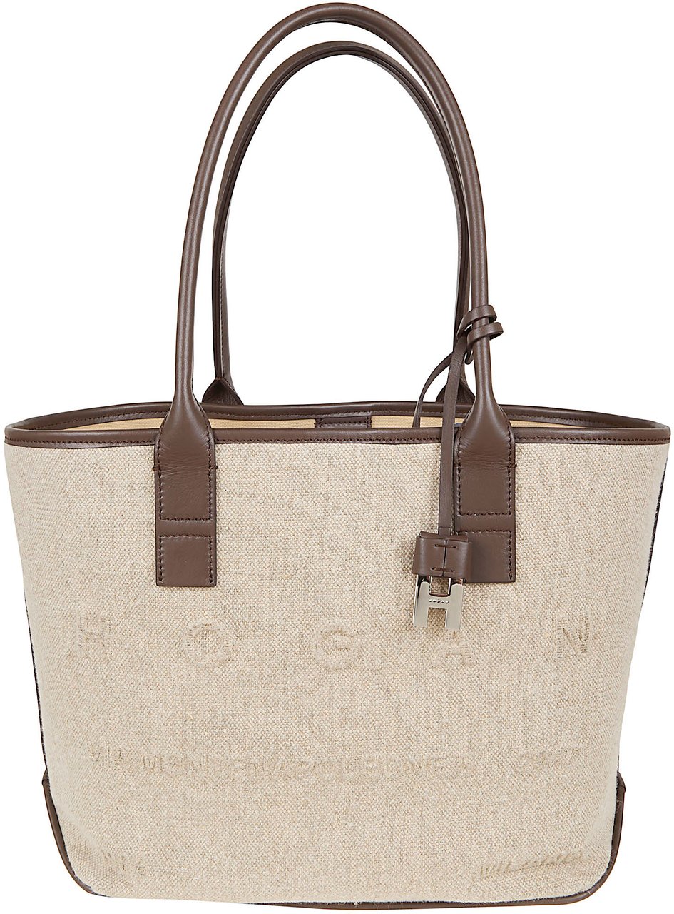 HOGAN HOGAN ADDRESS SHOPPING PICCOLA TESSUTO Beige