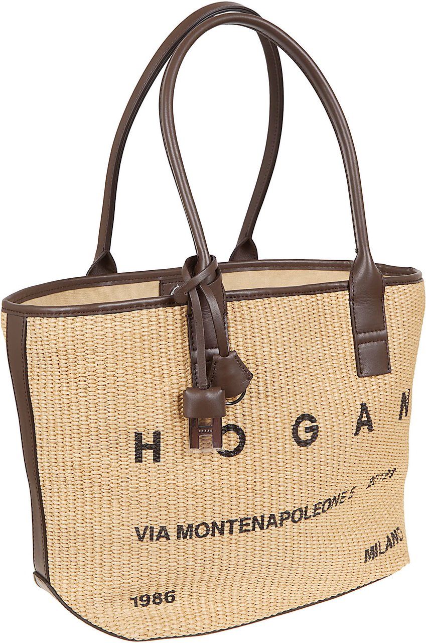HOGAN HOGAN ADDRESS SHOPPING PICCOLA TESS RAFIA Beige
