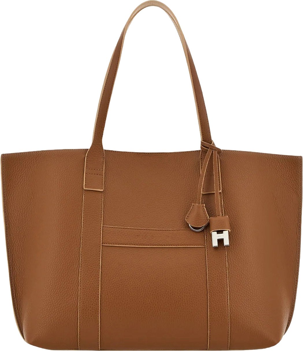 HOGAN Cuoio Script Shopping Media Shopping Bag Bruin