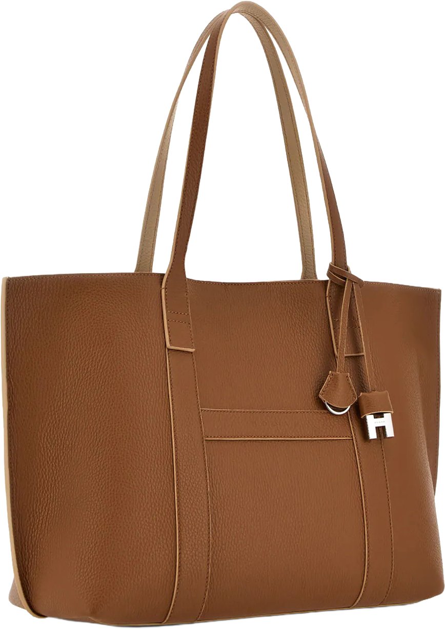 HOGAN Cuoio Script Shopping Media Shopping Bag Bruin