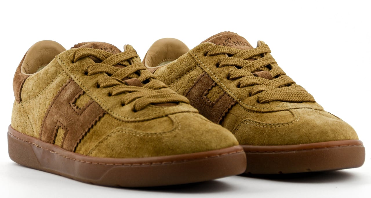HOGAN Cool Sneaker Brown Croc Suede Bruin