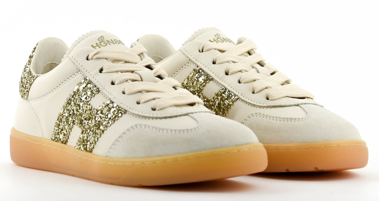 HOGAN Cool Sneaker Offwhite Gold Glitter Beige
