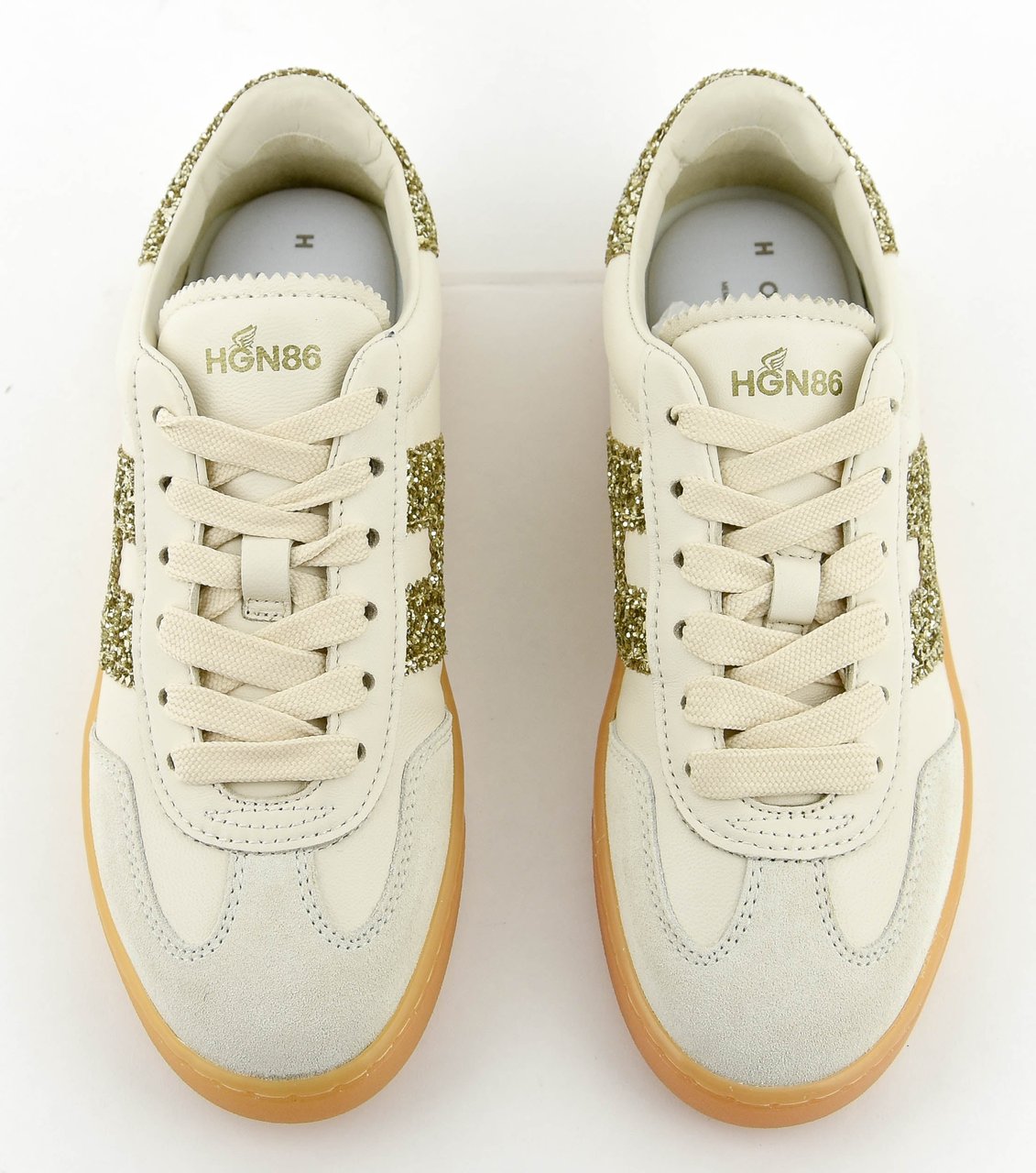 HOGAN Cool Sneaker Offwhite Gold Glitter Wit