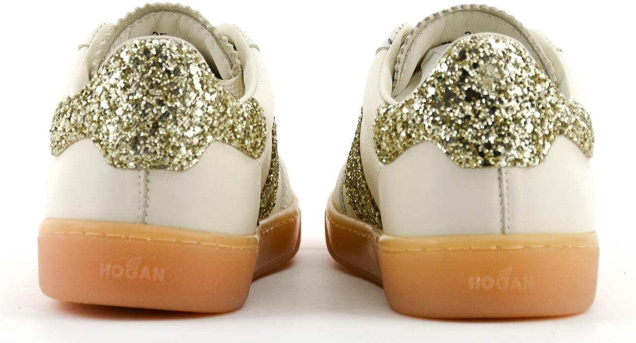 HOGAN Cool Sneaker Offwhite Gold Glitter Wit