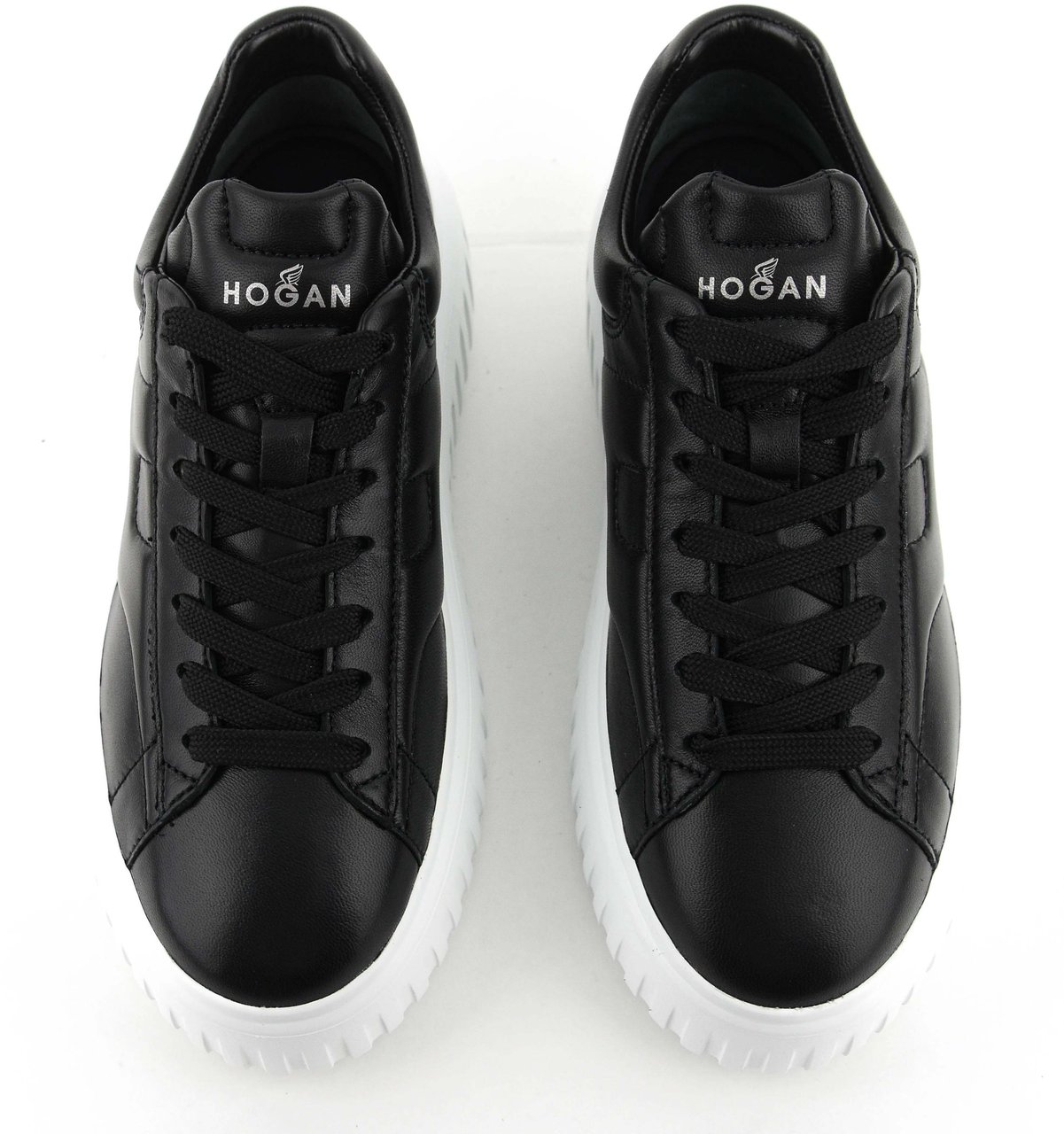 HOGAN H-stripes Black Leather Zwart