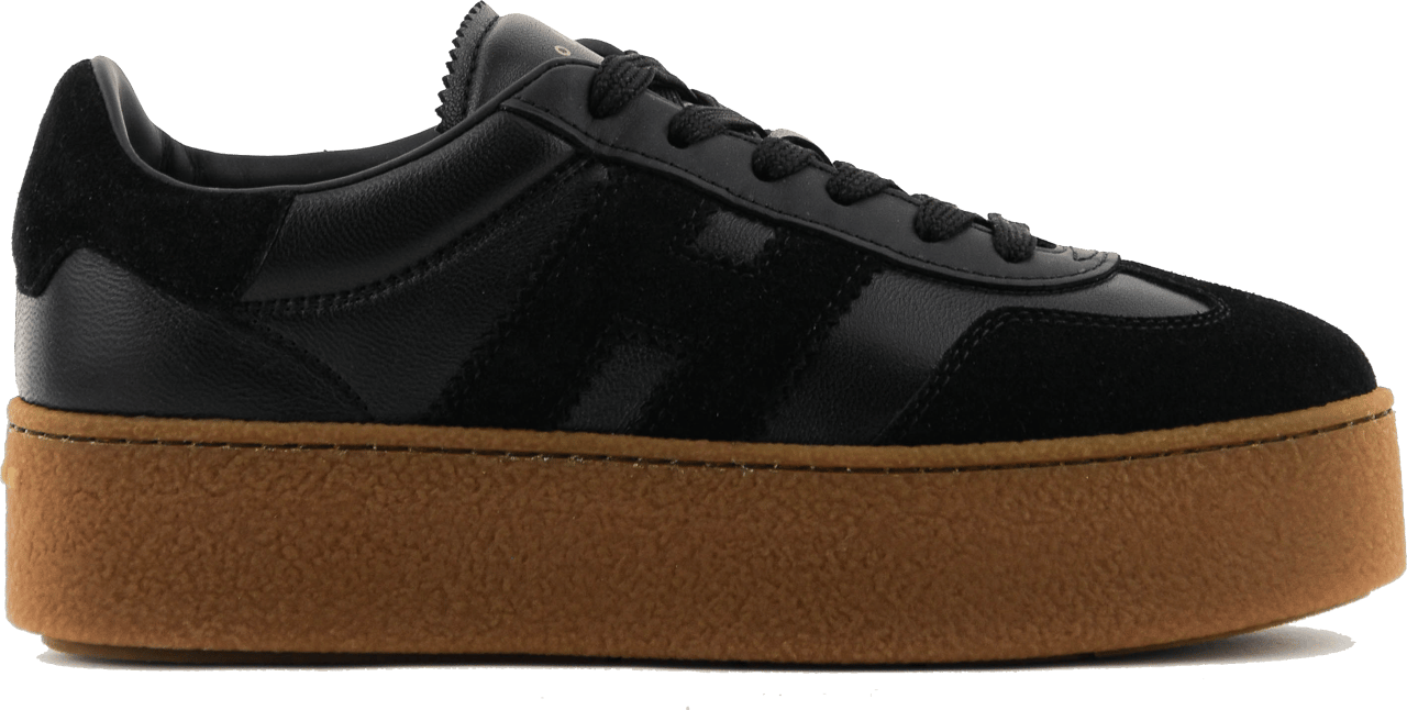 HOGAN Platform Sneaker Black Leather Zwart