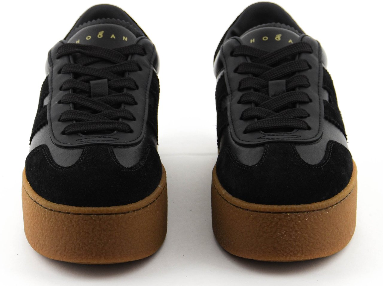 HOGAN Platform Sneaker Black Leather Zwart