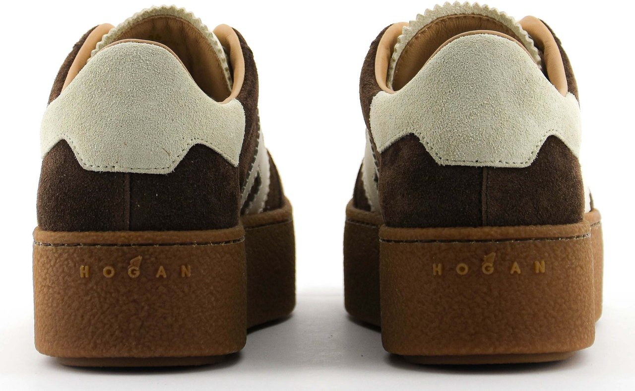 HOGAN Platform Sneaker Brown Suede Bruin
