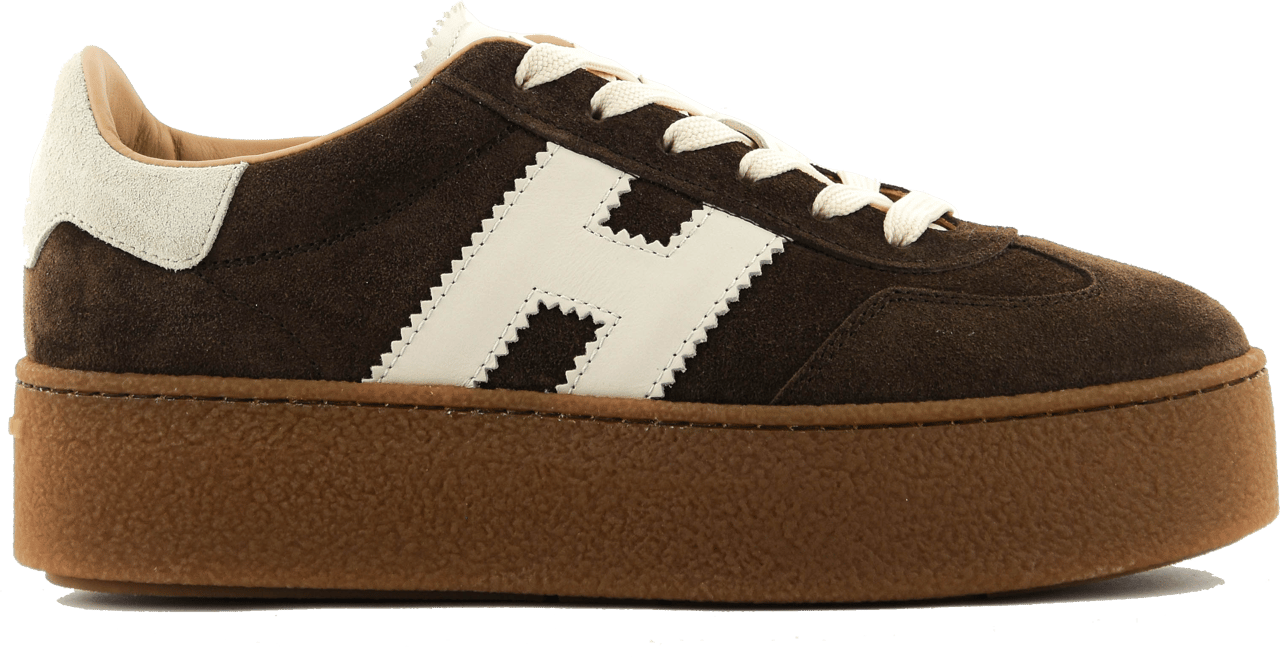 HOGAN Platform Sneaker Brown Suede Bruin