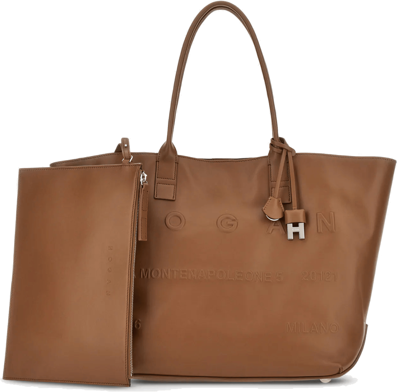 HOGAN Address Shopping Bag Medium Tan Divers