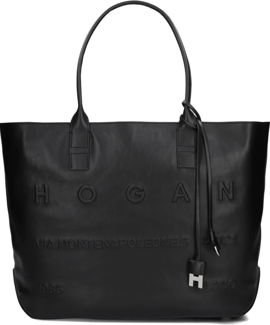 HOGAN Address Shopping Bag Medium Black Zwart