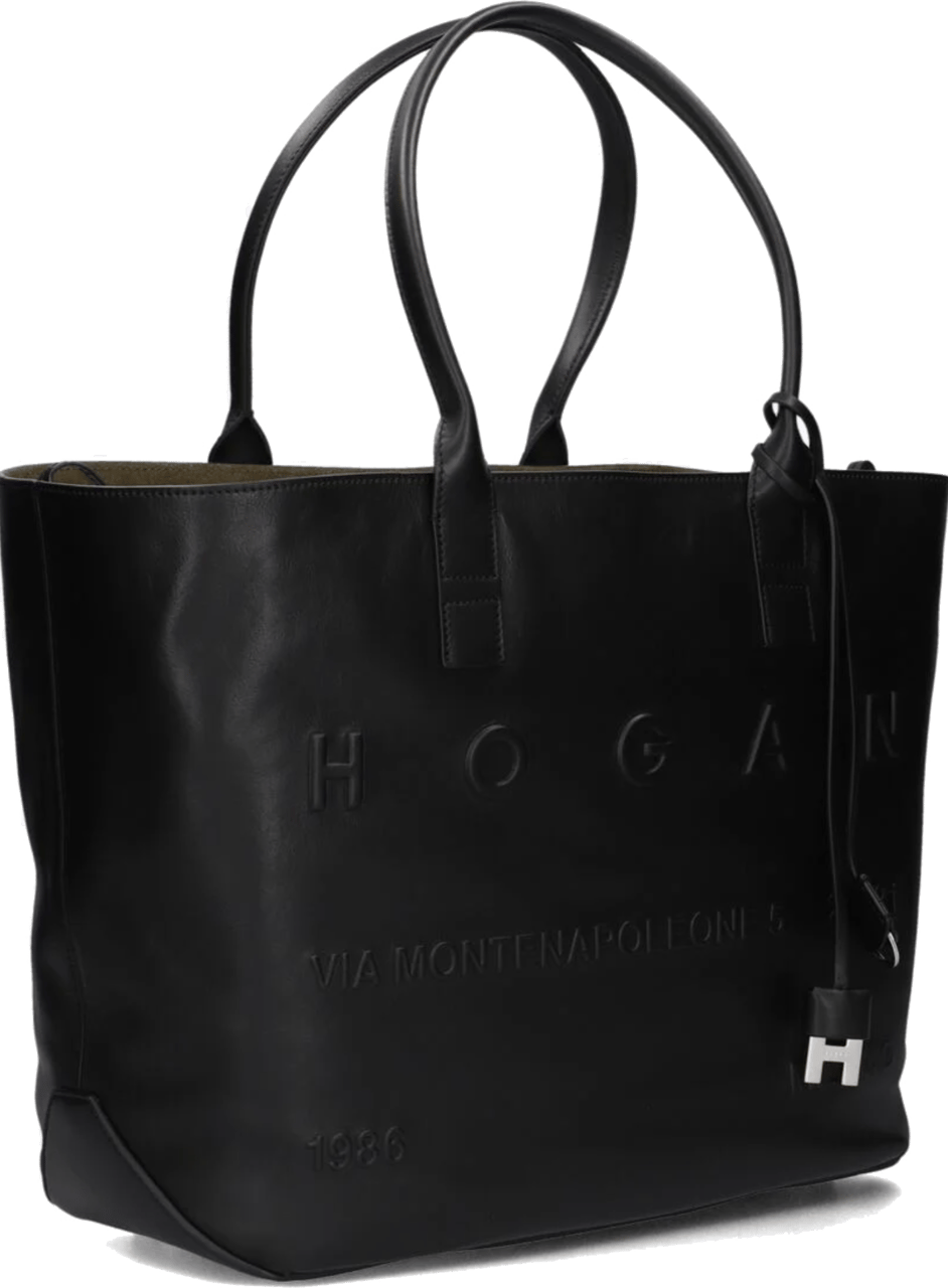 HOGAN Address Shopping Bag Medium Black Zwart