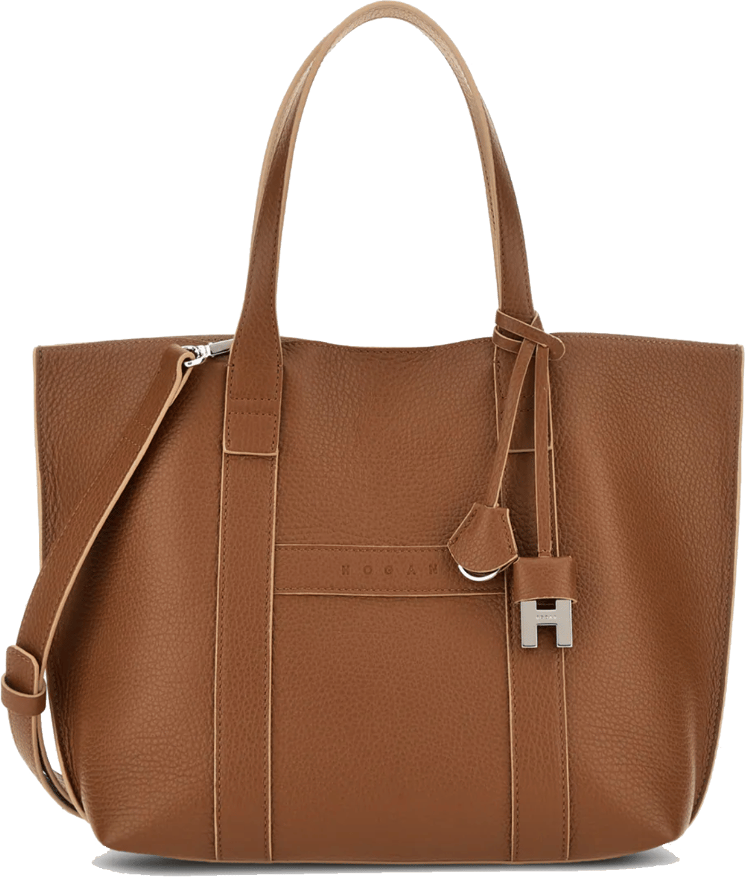 HOGAN Script Shopping Bag Tan Bruin