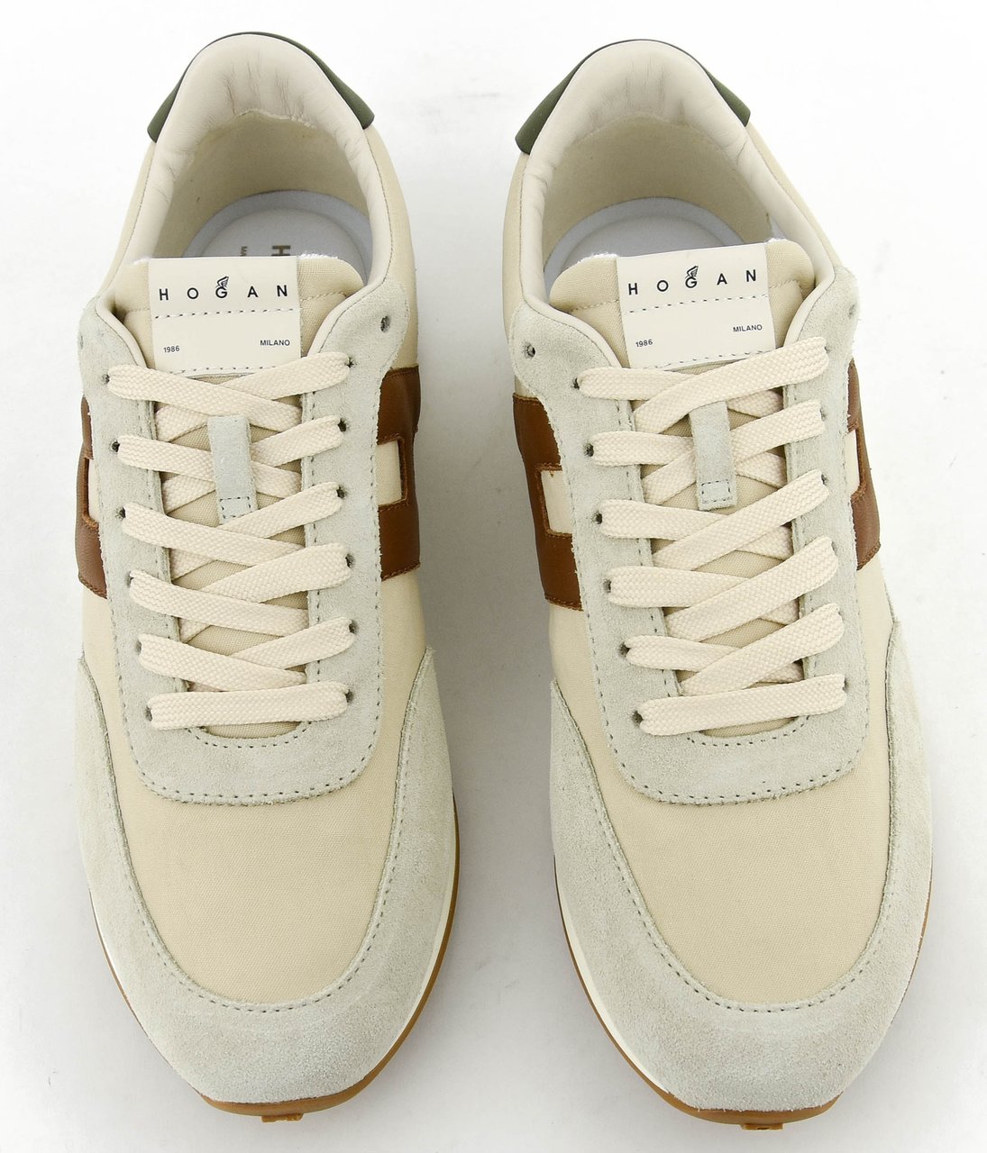 HOGAN Athletic Sneaker White Brown Green Wit