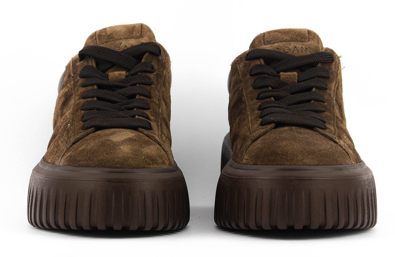 HOGAN H-stripes Brown Suede Bruin