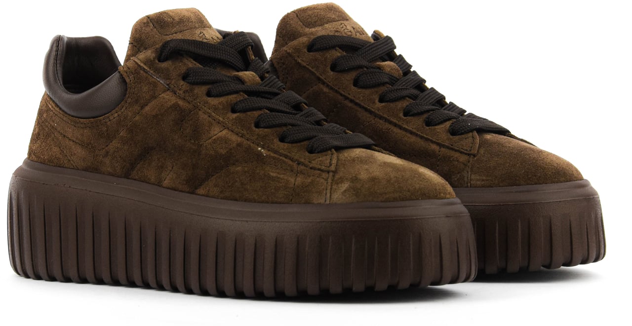 HOGAN H-stripes Brown Suede Bruin