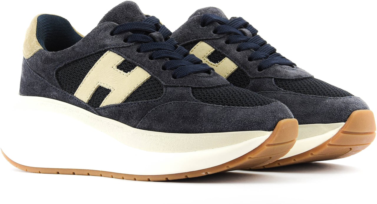 HOGAN Maxi Active Dark Blue Suede Blauw