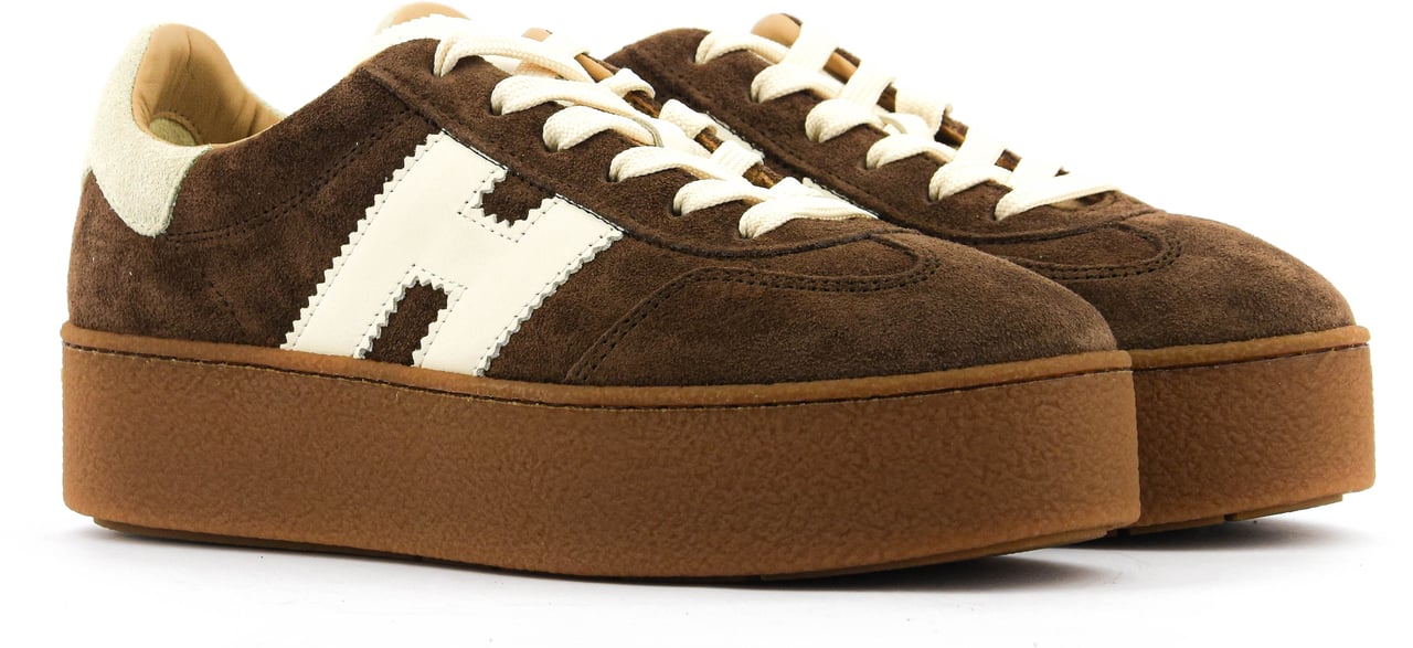 HOGAN Cool Platform Sneaker Brown Suede Bruin