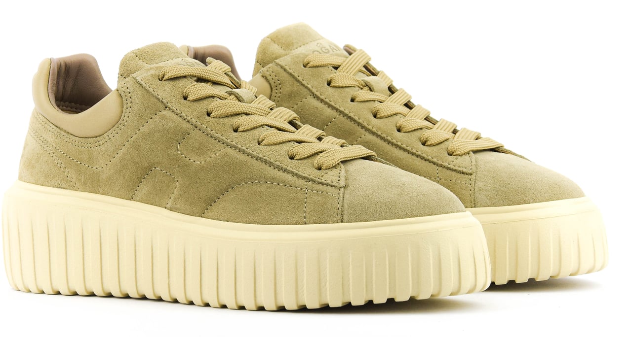 HOGAN H-stripes Taupe Suede Beige