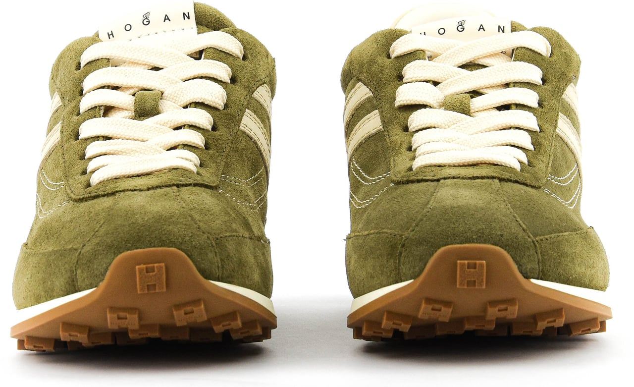 HOGAN Athletic Sneaker Green Suede Groen