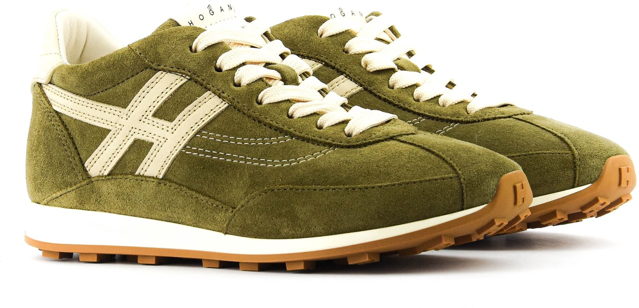 HOGAN Athletic Sneaker Green Suede Groen