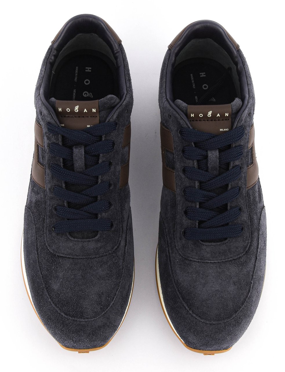 HOGAN Athletic Sneaker Blue Suede Blauw