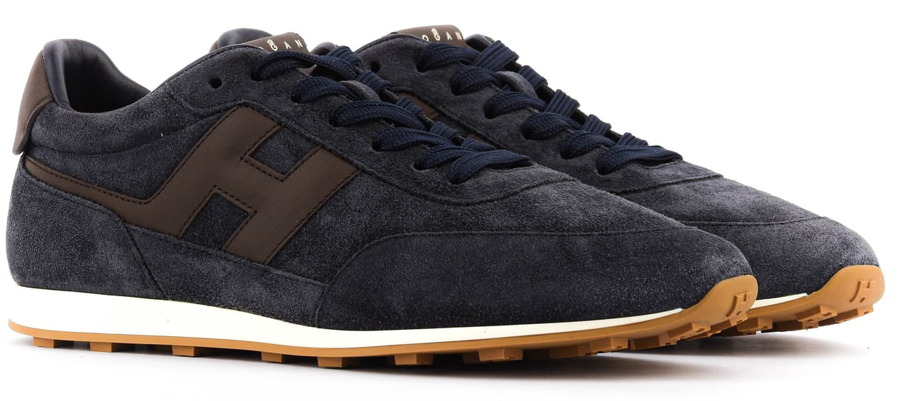 HOGAN Athletic Sneaker Blue Suede Blauw