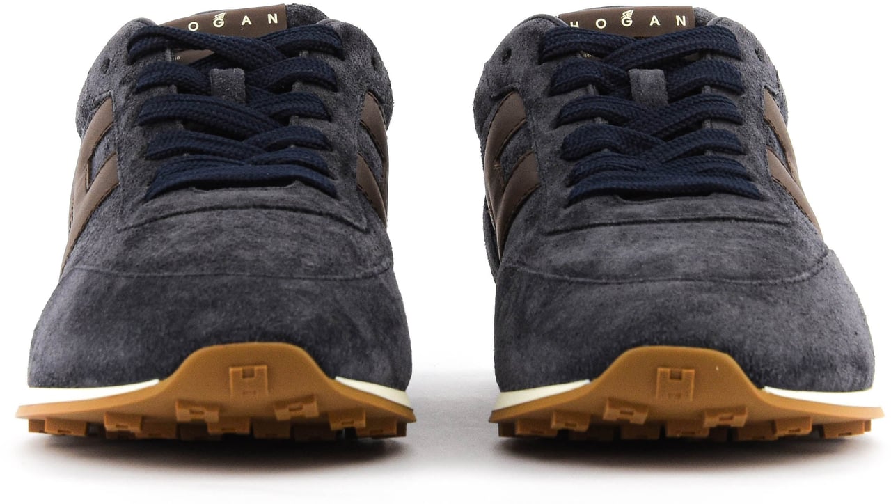 HOGAN Athletic Sneaker Blue Suede Blauw