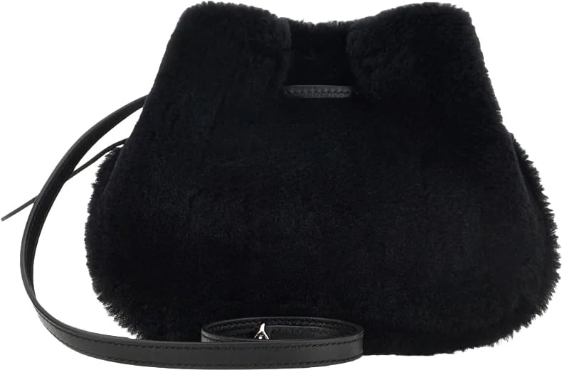 HOGAN H01R Hocket Mini Shearling Shoulder Bag Zwart