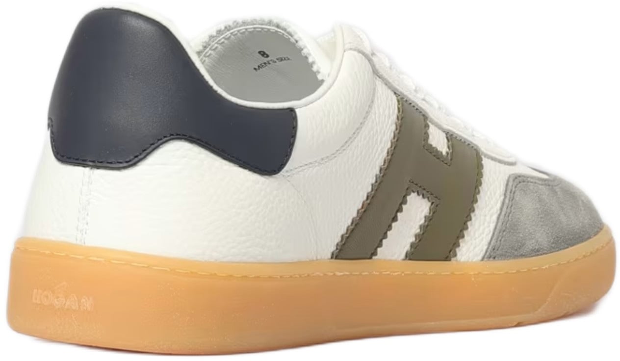 HOGAN Low-Top White Leather Sneakers With Suede Overlays Neutraal